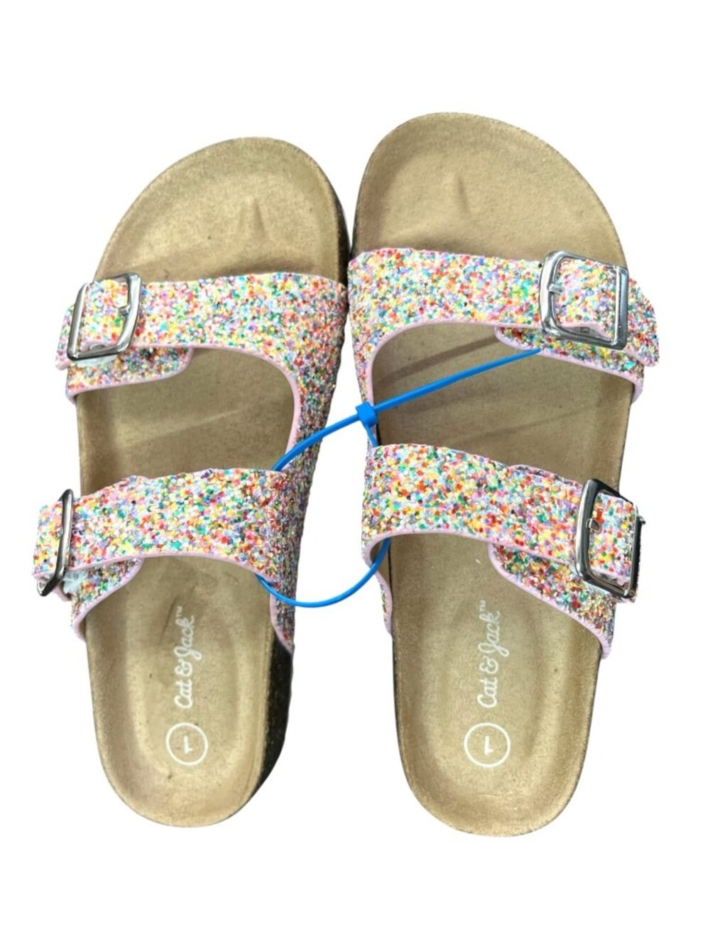 Cat & Jack Girls Multicolor Glitter Sandals Size 1